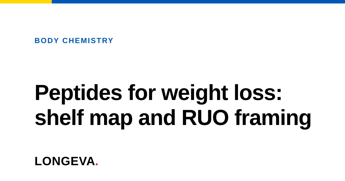Peptides for weight loss: shelf map and RUO framing