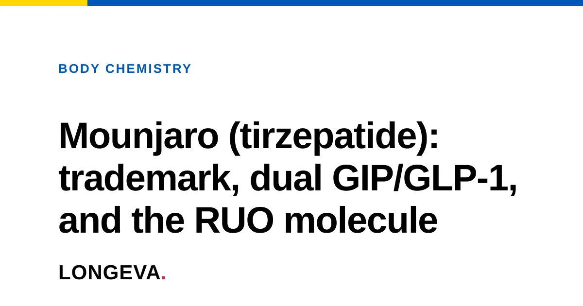 Mounjaro (tirzepatide): trademark, dual GIP/GLP-1, and the RUO molecule