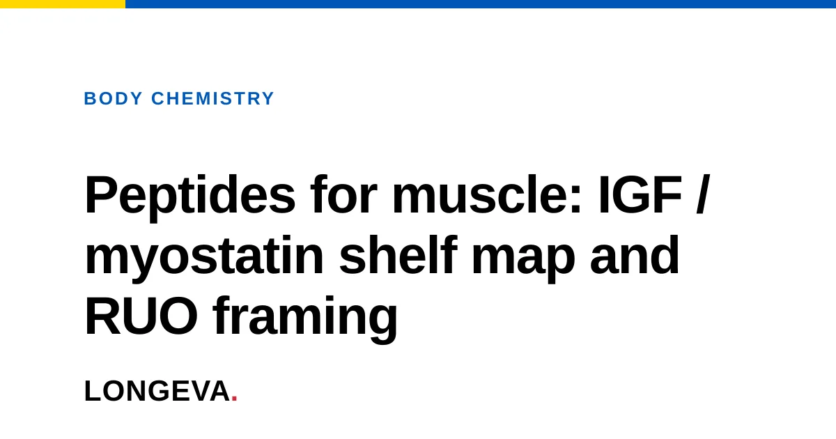 Peptides for muscle: IGF / myostatin shelf map and RUO framing