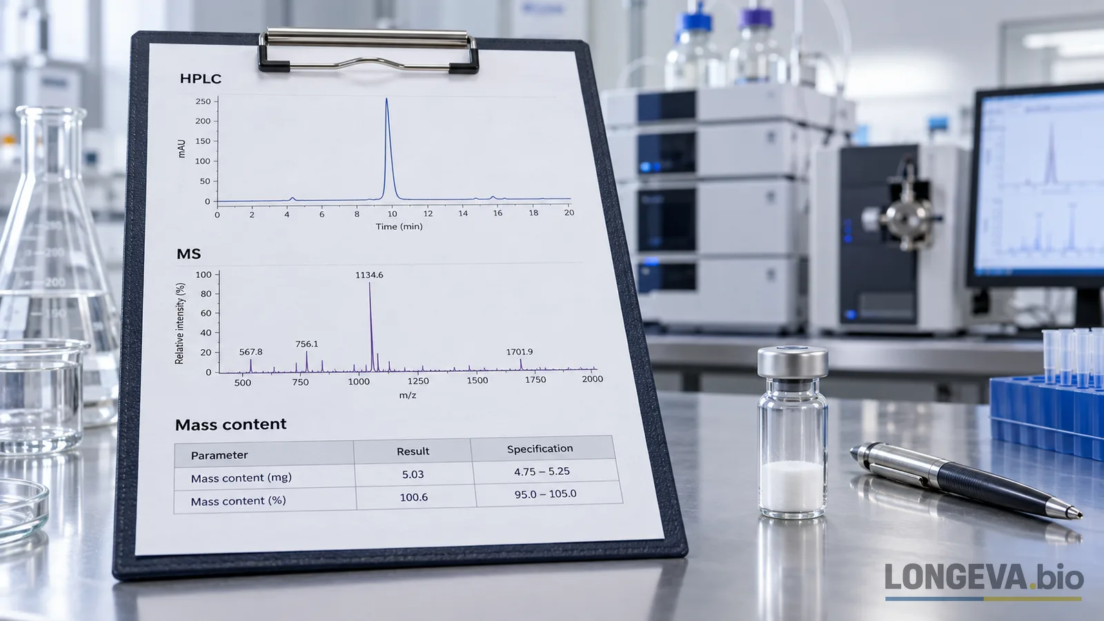 How to read a peptide COA: HPLC, MS and mass content