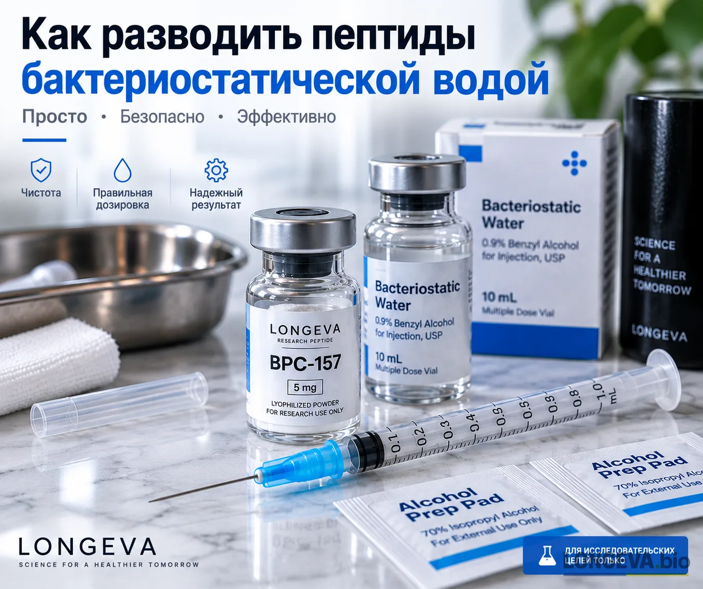 Как разводить пептиды бактериостатической водой: полный гайд по реконституции